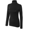 thumbnail image 2 of KOGMO Womens Long Sleeve Solid Basic Fitted Turtleneck Shirt, 2 of 5