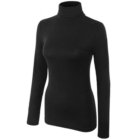 KOGMO - KOGMO Womens Long Sleeve Solid Basic Fitted Turtleneck Shirt ...