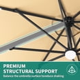 thumbnail image 3 of 10FT Offset Cantilever Patio Umbrella with Solar-Powered LED Lights - 360° Rotation & Easy Tilt - Waterproof Polyester Shade - Cross Base Included - Outdoor Sun Shade, 3 of 9