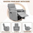 thumbnail image 6 of Vineego 360°Swivel Rocker Recliner Chair Armrest-Style Massage Recliner with Comfy High Back for Living Room,Loop Yarn Gray, 6 of 7