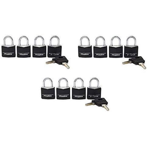 Master Lock 131Q 1-3/16" Wide Weatherproof Solid Body Padlock; 12-Pack