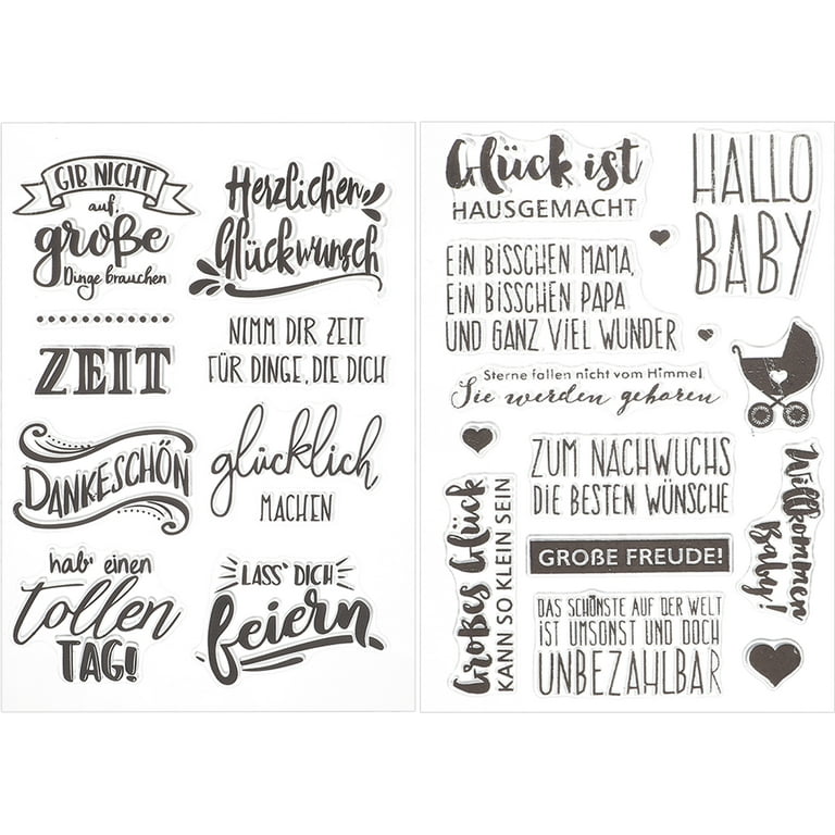 2 Sheets Clear Stamps Silicone Stamps Vintage Text Stamps for Journaling Scrapbooking, Other