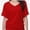 Red, variant on Womens Solid Short Sleeve V-Neck Boat Neck Dolman Top with Side Shirring Drape Tunic