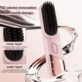 thumbnail image 4 of Hair Straightener Brush 4 Temperatures Fast Heating USB Rechargeable Cordless Negative Ions Hot Brush Electric Fluffy Curly Hair Styling Detangling Comb, 4 of 8