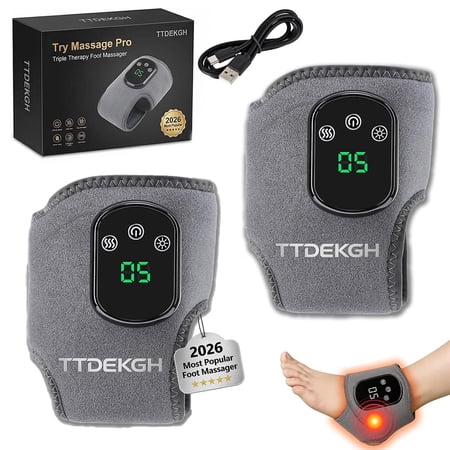 Try Massage Pro,Triple Therapy Foot Massager,Ankle Renew Spa Bath Cordless Electric Heated with 5 Heat & 3 Vibration for Pain Relief Relaxation Neuropathy Home Office Family Ideal Gift