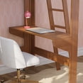 thumbnail image 5 of Mid-Century Modern Twin Loft Bed with Desk and Bookshelf, Pecan/White, 5 of 9