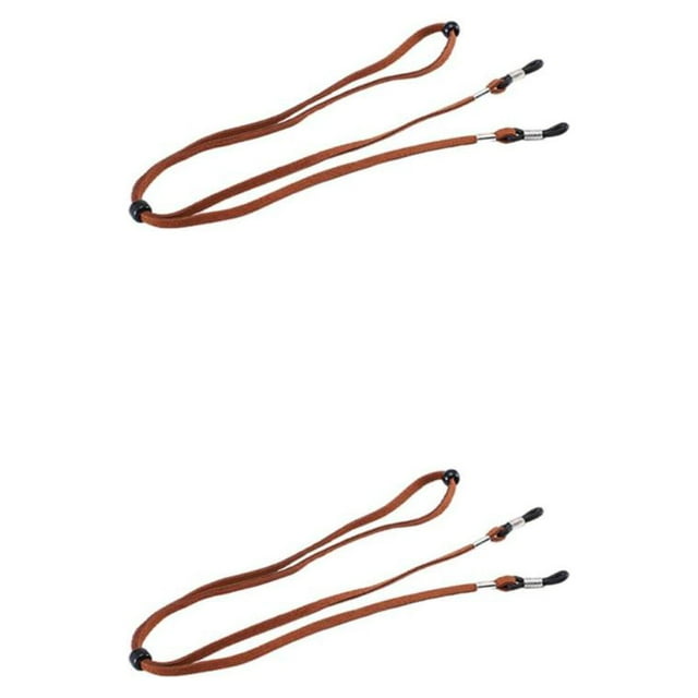 Transemion Eyeglass Strap Non- for Slip Stretchy Universal Rope Eyewear Sports Retainer Dark Brown 26.77 Inch 2Set