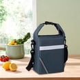 thumbnail image 2 of Tdxkok Wide Opening Insulated Lunch Bag with Reflective Stripe Detachable Strap thermal Food Carrier for Students office Work Blue, 2 of 6