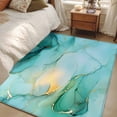 thumbnail image 4 of Teal Marble Runner Rug 2.7x5 FT, Non Slip Entryway Carpet, Abstract Art Modern Ink Painting Washable Soft Floor Carpet Entrance Mat Non-Shedding Throw Rug for Hallway Laundry Room Bedside, 4 of 9