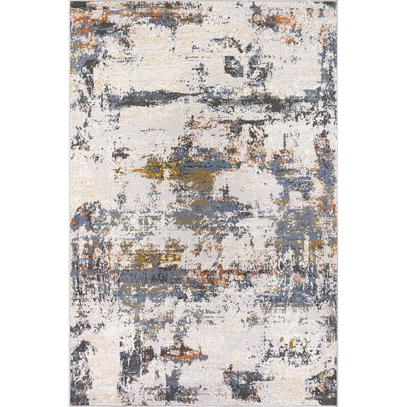 L'Baiet Elena Neutral Area Rug | Blue | 5' x 7' | Aesthetic Rugs Carpet for Living Room, Bedroom, Office, Dining Table, Hallway, Farmhouse | Abstract Bohemian Boho Accent Soft Floor Home Decor