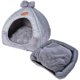 thumbnail image 5 of Cama para perros y gatos en forma de yurta de tela con almohada, alfombra plegable cálida y lavable para mascotas, cama para perros para otoño e invierno, cómodo colchón para mascotas, azul S ER, 5 of 5