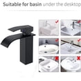 thumbnail image 3 of Grifo mezclador para lavabo en cascada, moderno, negro, para fregadero y lavabo, grifos de baño, grifo mezclador de agua y frío, 3 of 5