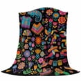 thumbnail image 6 of Colorful Cartoon Blanket Soft Cozy Warm Throw Blanket for Couch, Plush Fuzzy Flannel Fleece Blankets for Sofa, Funny Flowers Guitar Animals Ethnic Art Bed Blankets Lightweight Gifts for Men, 50"x80", 6 of 9