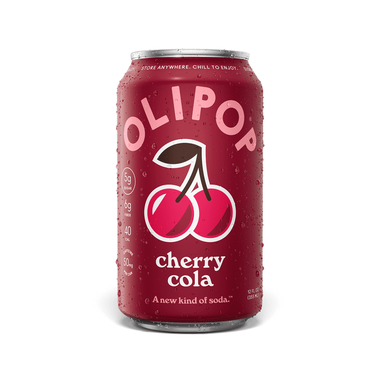 OLIPOP Cherry Cola Prebiotic Soda, 12 fl oz, 12 Pack photo 2