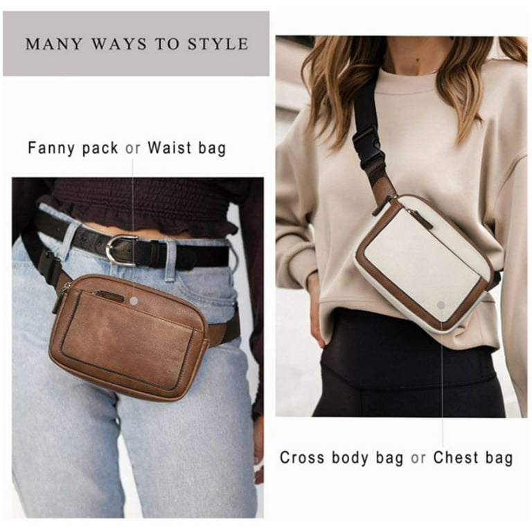 Yuanbang Belt Bag with Extender Strap, Fanny Pack Crossbody Bags for Women Men, Mini Belt Bag, Unisex Fashion Small Waist Pouch for Travel Run Outdoor