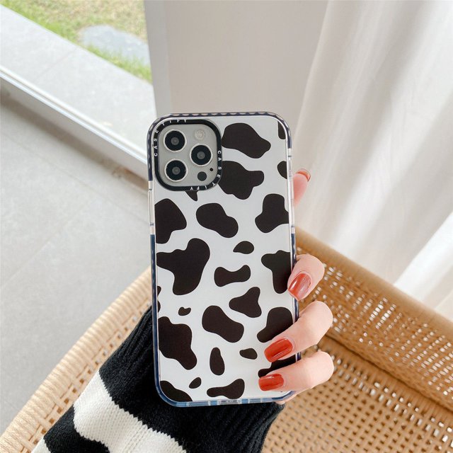 Funda Floral De Vaca Para iPhone 13 12 11 Pro Max X XS XR SE2 8 Plus 7 A Prueba De Golpes Suave TPU Cubierta Completa