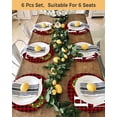 thumbnail image 4 of 13 Inch Round Placemats Set of 6, Christmas Home Non Slip Heat Insulation PP Table Mats, Winter Xmas Red Black Buffalo Plaid Washable Place Mats for Kitchen Dining Party Table Decor, 4 of 7
