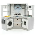 thumbnail image 1 of Costway Wooden Kids Play Corner Kitchen with Realistic Lights & Sounds Lighted Range Hood, 1 of 10