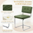 thumbnail image 4 of ONEVOG 19.3'' Mid-Century Modern Dining Chairs Set of 2, Faux Leather Cantilever Kitchen Chairs with Chrome Legs for Kitchen Dining room, Green, 4 of 9