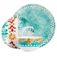 thumbnail image 4 of Spice By Tia Mowry - Savory Saffron 12-Piece Teal Fine Ceramic Dinnerware Set, 4 of 7