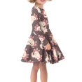 thumbnail image 2 of FKELYI Axolotl Print Long Sleeve Dress Aged 3-4 Years Elastic Dresses for Girls Knee Length Breathable Kids Girls Midi Dress Long Sleeve, 2 of 4