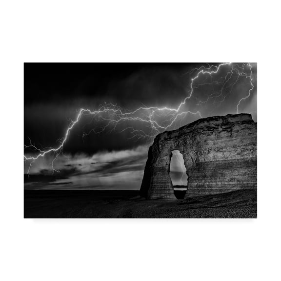 Trademark Fine Art 'BW Lightning at MR' Canvas Art by Darren White Photography