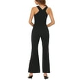 thumbnail image 3 of INSPIRE CHIC Halter Neck Jumpsuits for Women's Sleeveless High Waist Split Hem Flare Leg Elegant Jumpsuit XS Black, 3 of 6