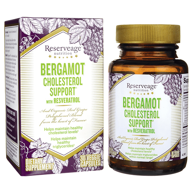 Reserveage Nutrition Bergamot Cholesterol Support with Resveratrol 30 Veg Caps
