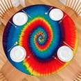 thumbnail image 2 of Colorful Tie Dye Pattern Round Fitted Tablecloth with Elastic Edge,Dining Table Cover Waterproof,Outdoor Round Tablecloth for Camping,Dining,Indoor and Outdoor, 2 of 7