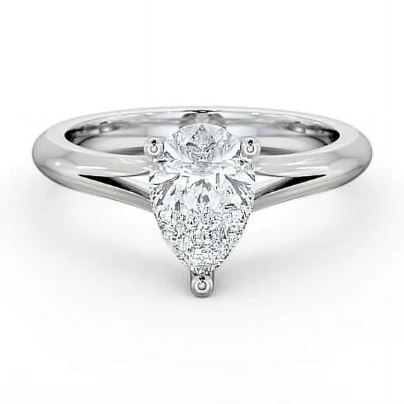 Meryn Jewel Pear Cut Excellent 2 Ct Diamond Engagement Ring - 14K White Gold Plated Anniversary Ring - Solo Diamond Wedding Ring for Her - Occasion Jewelry
