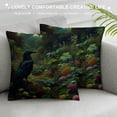 thumbnail image 3 of BCIIG William Morris Raven Blue Green Floral Forest Throw Pillow Cover Soft Decorative Throw Pillowcases Cushion Case for Home Decor Living Room Bed Couch Car 16x16 Inch, 3 of 5