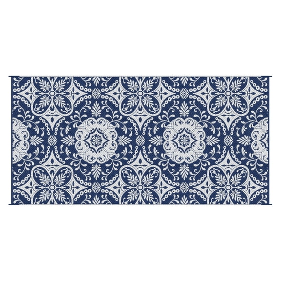 Reversible Outdoor Rug Carpet, 9' x 18' Waterproof Plastic Straw Rug, Portable RV Camping Rugs with Carry Bag, Large Floor Mat for Backyard, Deck, Picnic, Beach