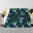 thumbnail image 3 of Throw Blanket for Couch, Leafy Hummingbird Super Soft Fuzzy Comfy Warm Throw Blanket, Cuteness Lightweight Cozy Plush Flannel Blanket & Throws for Sofa and Bed All Season, 3 of 5