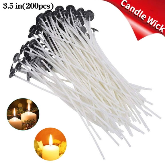 Homirary 200 Pieces Cotton Candle Wick, Candle Wicks Pre Waxed Wick Cotton Core for Soy Beeswax Candle Making and Candle DIY (3.5 in)