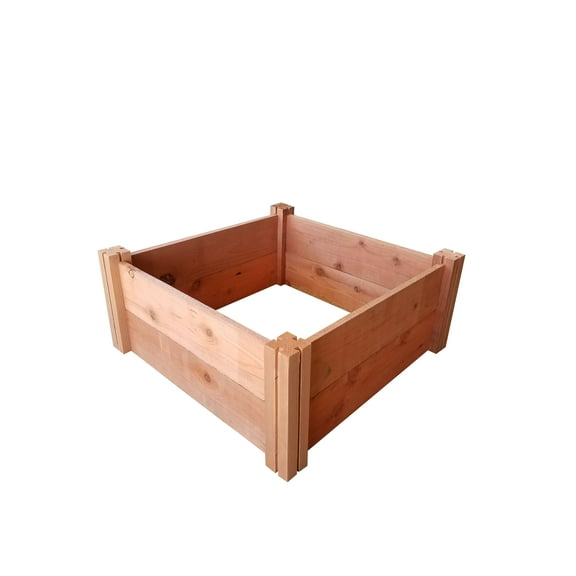 GrowGardens 2' x 2' x 11" Redwood Raised Garden Bed