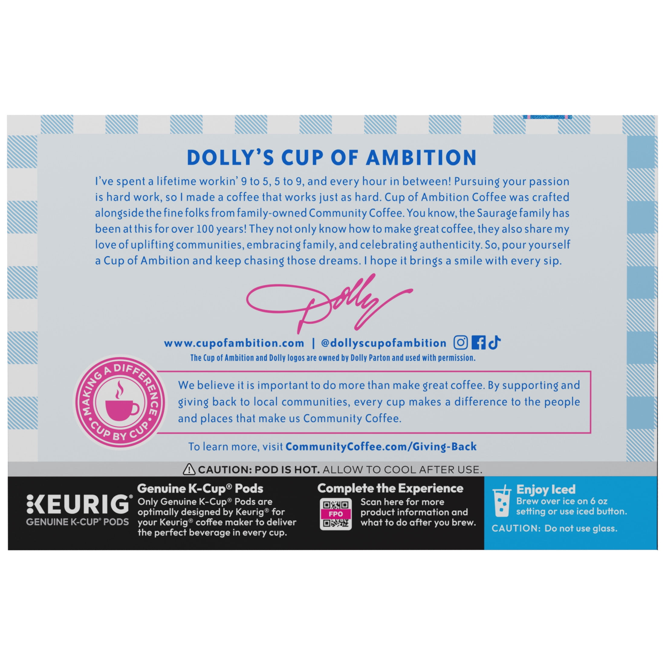 Dolly Parton’s Cup of Ambition™ with Community Coffee® Dark Roast Coffee Single-Serve Cups 10 Count Box