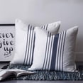 thumbnail image 2 of Pillow Covers 26x26 Set of 2, Blue Vertical Striped Throw Pillow Covers Decorative Couch Cushion Cover, White Minimalist Modern Microfiber Soft Square Pillowcases for Bedroom Living Room Sofa, 2 of 7