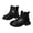 b81-Black, variant on KPOPLK Girls Kids Lug Sole Ankle Boots Side Zip Chunky Low Heel Slip On Winter Casual Booties Shoes(3.5,Black)