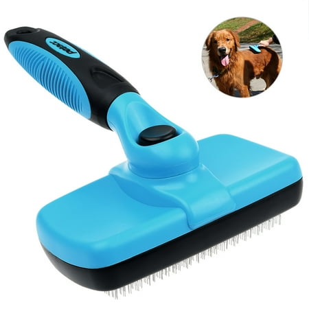 Petacc Dog Grooming Brush Self Cleaning Slicker Brushes Best Shedding Tools for Grooming Small Large Dog Cat Horse Short Long (Best Cat Brush For Shedding)