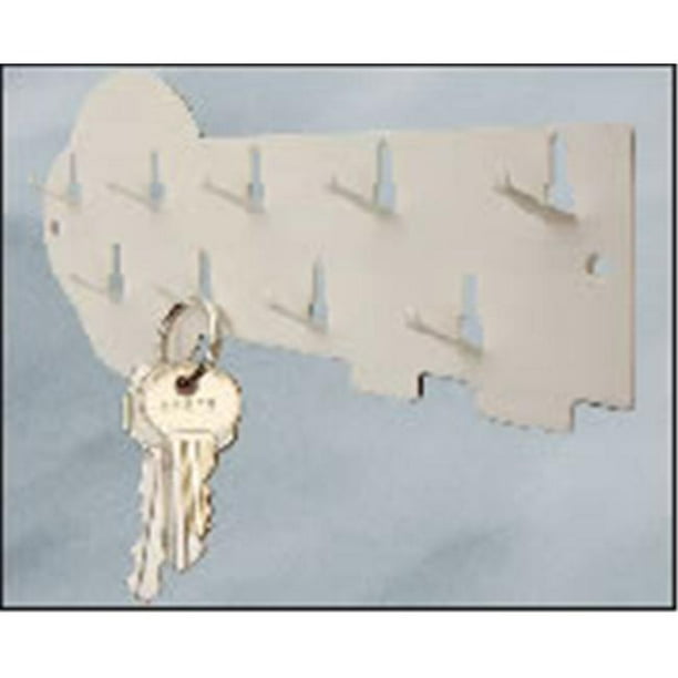 Porte-clés Décoratifs STEELMASTER à 9 Crochets, 8 x 3 Pouces, Mastic (201400900)