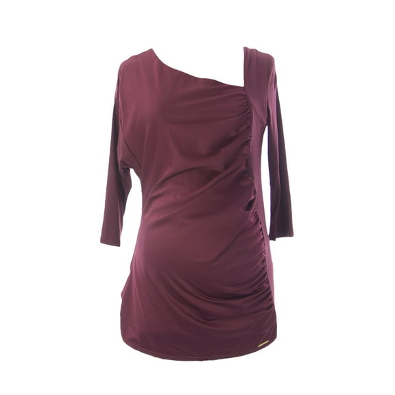 9FASHION Maternity Women's Antra Elegant Blouse Small Wine