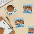 thumbnail image 6 of Xecao Animals on Noah's Ark Floating for MDF Cork Coaster 4 Pcs,Drink Coasters,Suit for House Warming Gifts New Home ,Coffee Table Decor-Square, 6 of 7