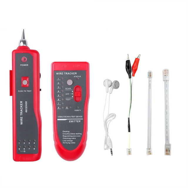 LAN Network Cable Tester Cat5 Cat6 RJ45 UTP STP Line Finder Telephone Wire Tracker Tracer Diagnose Tone Distance Cable Tester Red