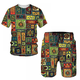 thumbnail image 3 of Camisetas africanas de verano con estampado 3D para hombre y mujer, traje Dashiki africano, chándal, pantalones cortos, traje deportivo de ocio, ropa deportiva para hombre, 3 of 5