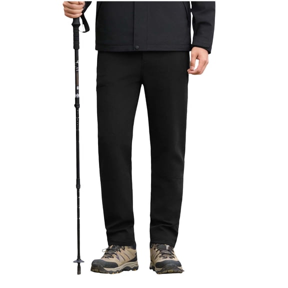 YLSDY Men's Solid Quick Dry Hiking Pants, Zipper Pockets, Belt Loops, Lightweight Outdoor Trousers for Travel & Sports Black XL