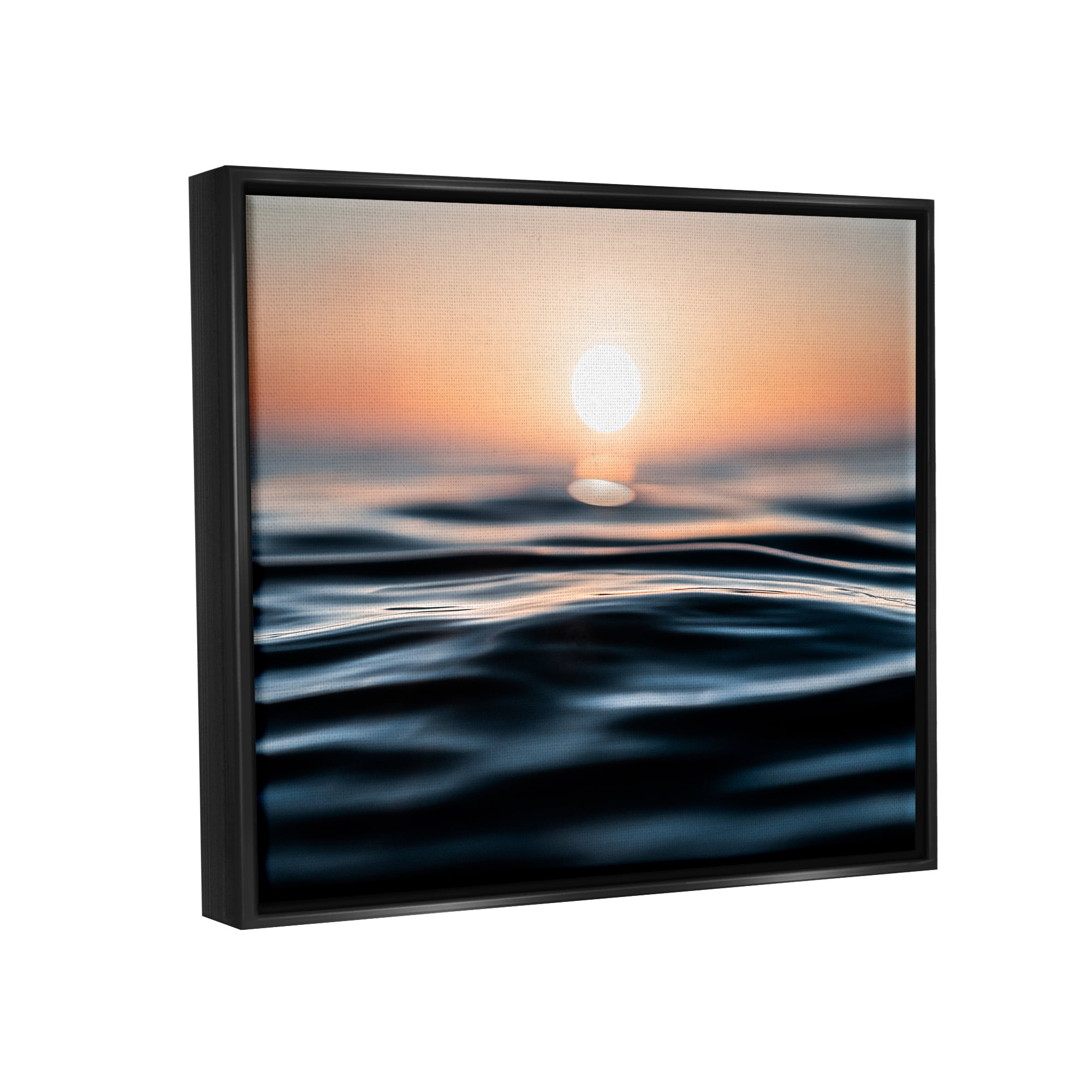 Stupell Industries Abstract Sunlit Ripples Landscape Painting Black Floater Framed Canvas Art Print Wall Art, 31 x 25