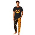 thumbnail image 3 of Matching Halloween Pajamas Set for Whole Family, Breathable Long Sleeve Halloween Family Pajamas with Flame Jack-o'-lantern Print, Fun Family Halloween Pajama Set Party, 3 of 7