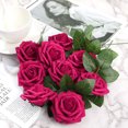 thumbnail image 3 of Artificial Flowers 25pcs Fake Roses with Stems and 2 leaves for DIY Wedding Bouquets Party Decor, 3 of 5