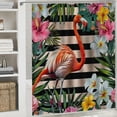 thumbnail image 6 of Orinice Red Bird Shower Curtain Flamingo Animal Tropical Plants Leaves Flowers Black and White Geometric Stripes Bathroom Decoration Polyester Fabric Shower Curtains Set  36x72, 6 of 7
