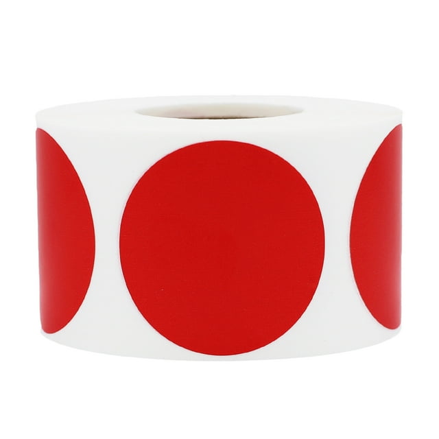 Red Circle Inventory Dot Labels | 1.5" inches Round - 500 Pack | InStockLabels.com